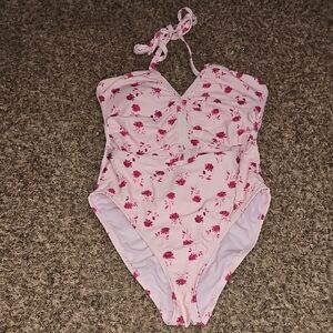 SHADE & SHORE Womens Sz 4-6 Floral Pink One Piece Swimsuit!!